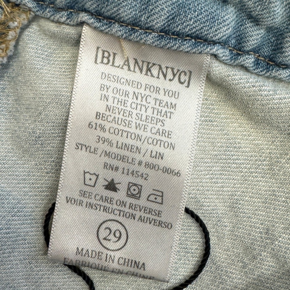BLANKNYC Skirt Womens 29 Light Blue Flare Denim Linen Blend Button Front Midi - Picture 6 of 8